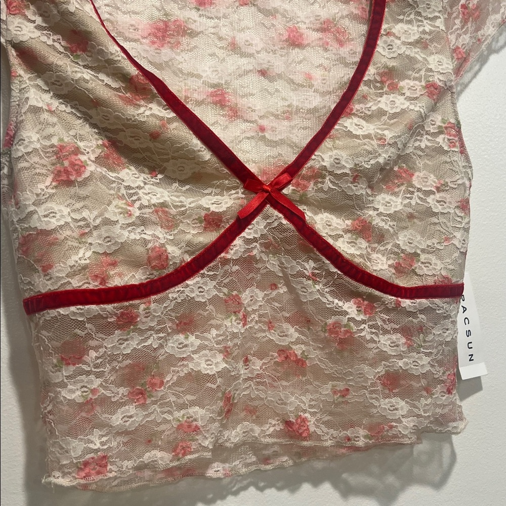 Beverly and beck lace floral top
